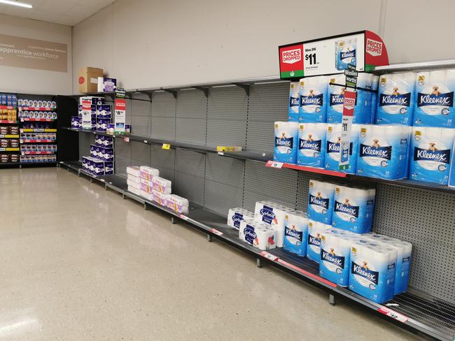 PANIC BUYS: Woolworths at Goonellabah with bare shelves.