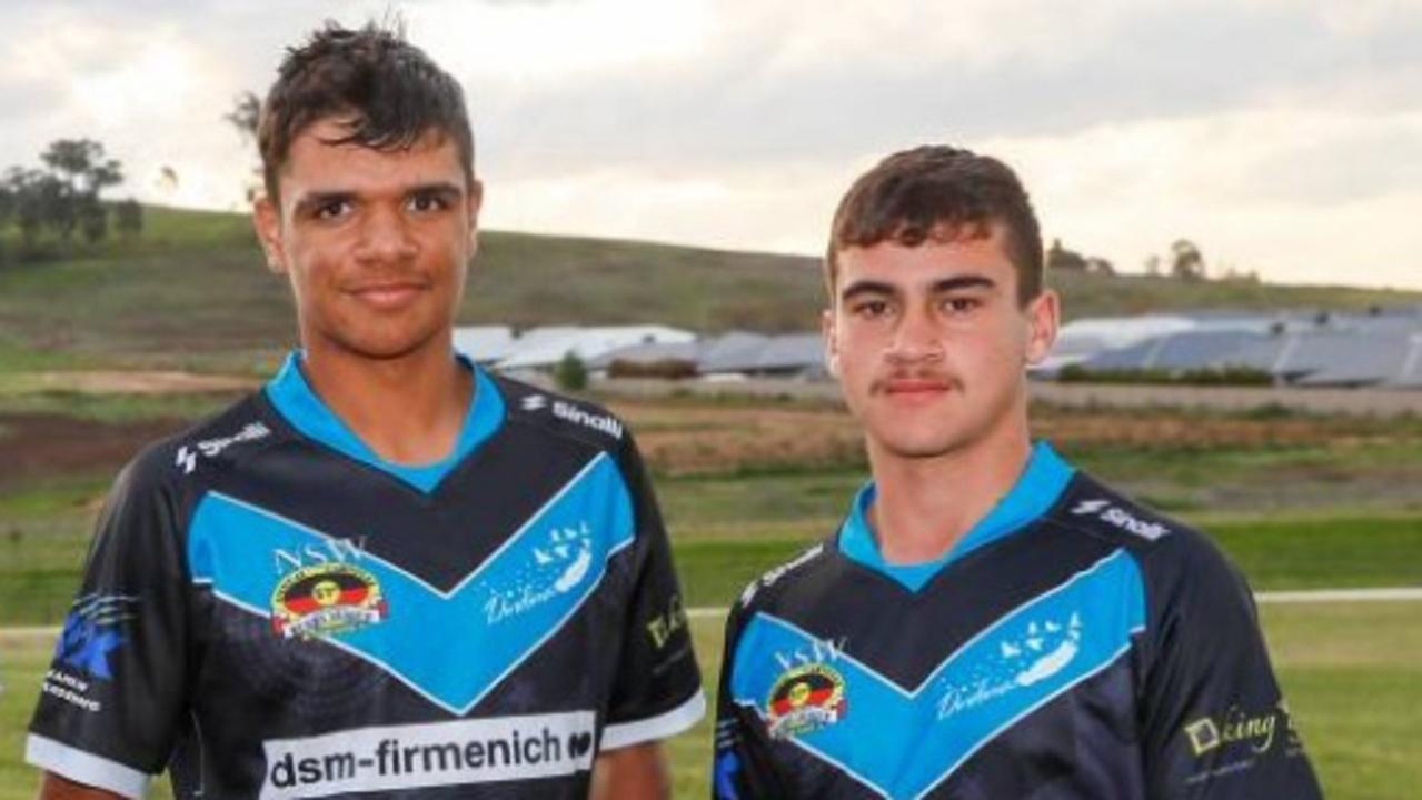 (L-R) Kobe Little and Zayd Williams are ones to watch for Dindima U15s. Photo: Dindima Rugby League