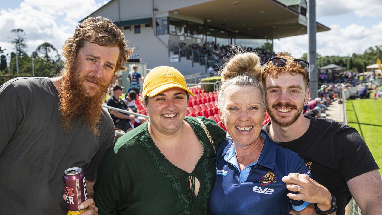 Watching Western Clydesdales player Taylor Fenton are (from left) Kyle Ryan, Rachel Fitzpatrick, mum Leesa Fenton and Blair Fenton. Picture: Kevin Farmer