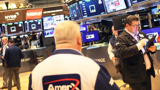 Equity stocks in the US ended mixed over slowdown fears. Picture: Michael M Santiago/Getty Images