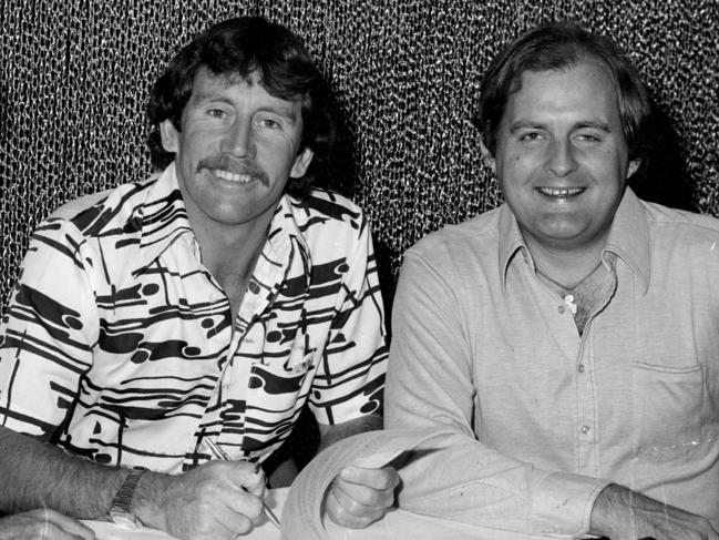 Former Australian cricket captain Ian Chappell and John Fordham. Picture: Supplied