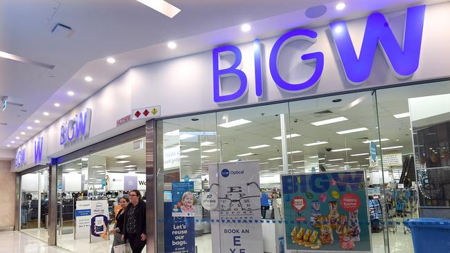 General view of a BIG W department store in Brisbane, Tuesday, April 1, 2019. Woolworths will close about underperforming 30 Big W stores and two distribution centres over the next three years after increasing numbers of shoppers took their business online. (AAP Image/Dave Hunt) NO ARCHIVING