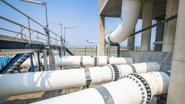 Inside the Tugun desalination plant. PIC: NIGEL HALLETT.