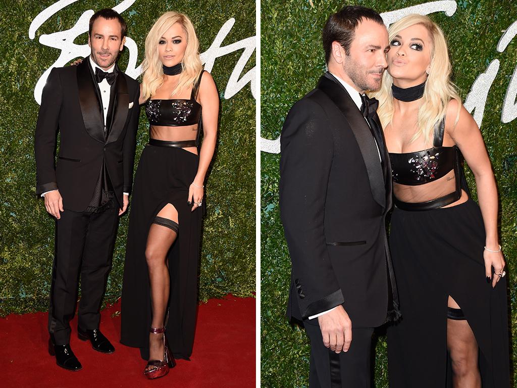 Tom Ford and Rita Ora attend the British Fashion Awards at London Coliseum on December 1, 2014 in London, England. Picture: Getty