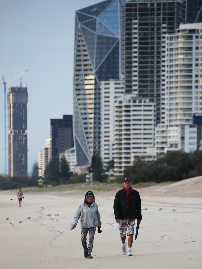 An eerily quiet Surfers Paradise wakes up to its first day in lockdown due to the latest CoVid-19 scare. Picture Glenn Hampson