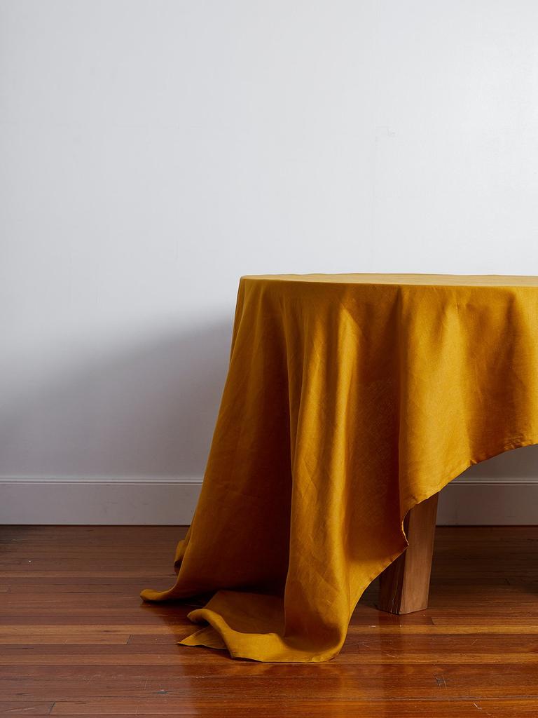 Bed Threads Linen Tablecloth in Tumeric