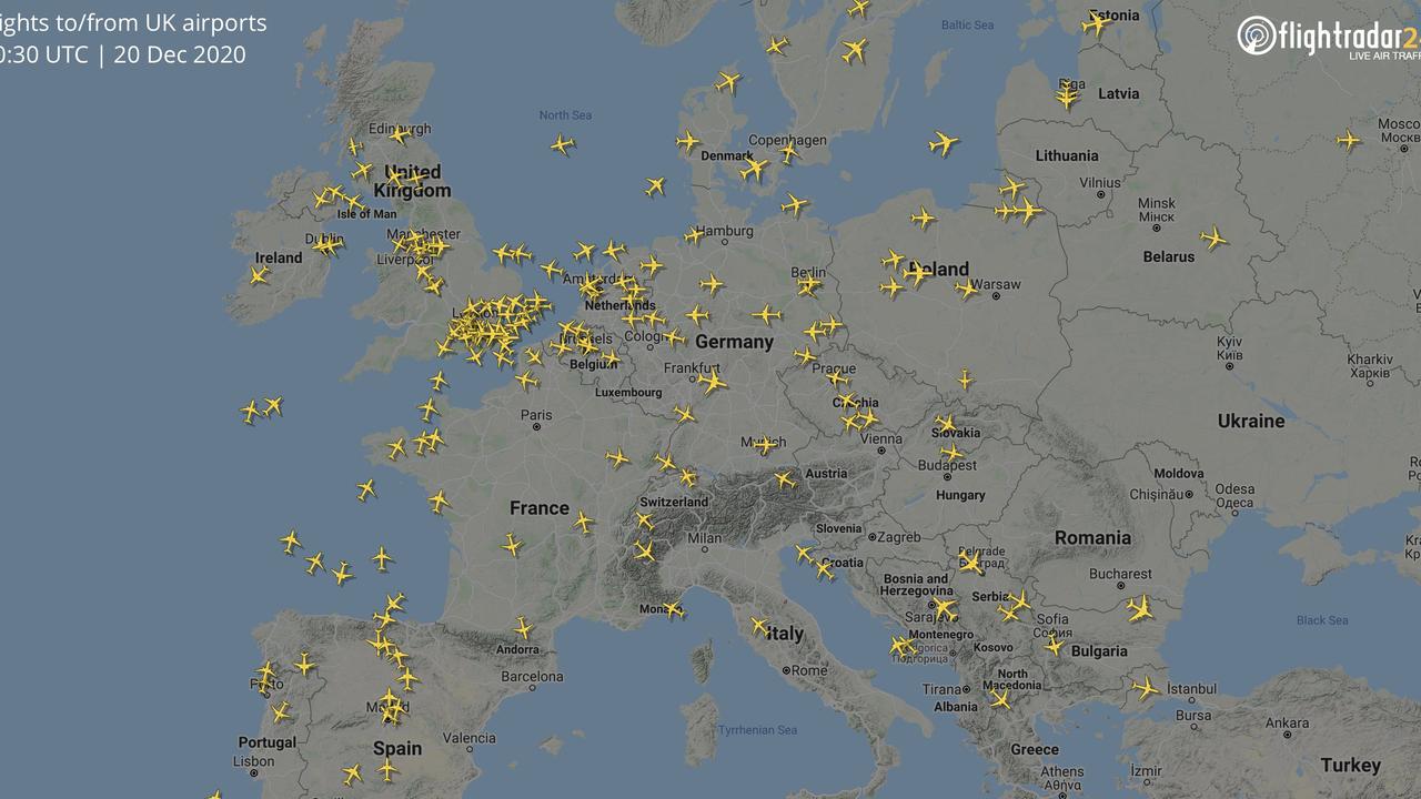 Flights from the UK to Belgium, Germany, Italy, Netherlands and other countries have already been - or will soon be - suspended. Picture: Flightradar24