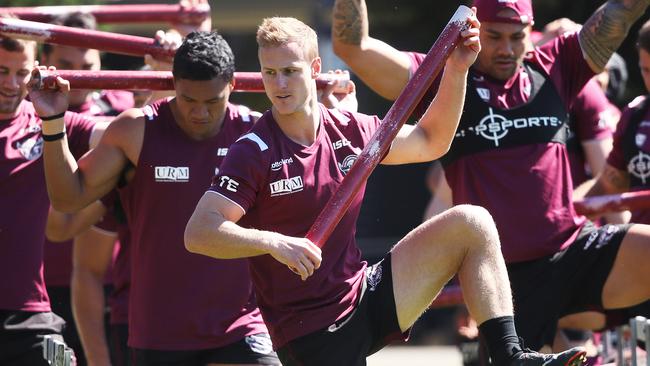 Daly Cherry-Evans during Manly training.