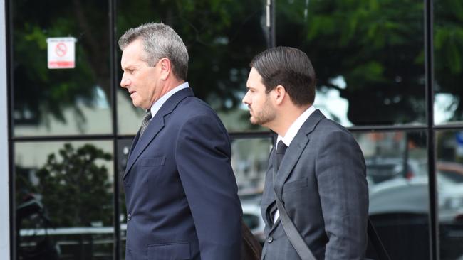 Upper Coomera man David Peter Hall (left), 60, leaving Southport Courthouse on March 3, 2025. Picture: Alex Treacy