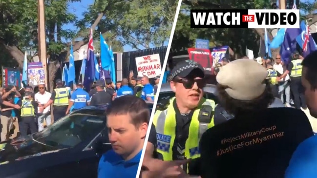 Protests outside new Adelaide Chinese consulate