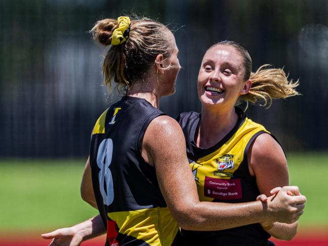 Sally Evans as the Nightcliff Tigers took on the Palmerston Magpies in the 2024-25 NTFL women's semi-final. Picture: Pema Tamang Pakhrin