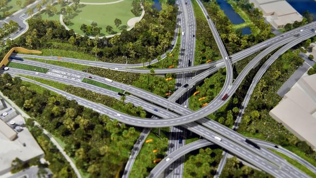 A model of the WestConnex M5 St Peters interchange. Picture: AAP