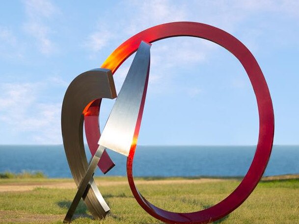 James Parrett’s work M-fortysix at Sculpture by the Sea, Bondi 2018, winner of this year’s $70,000 Aqualand Award. Photo: Gareth Carr