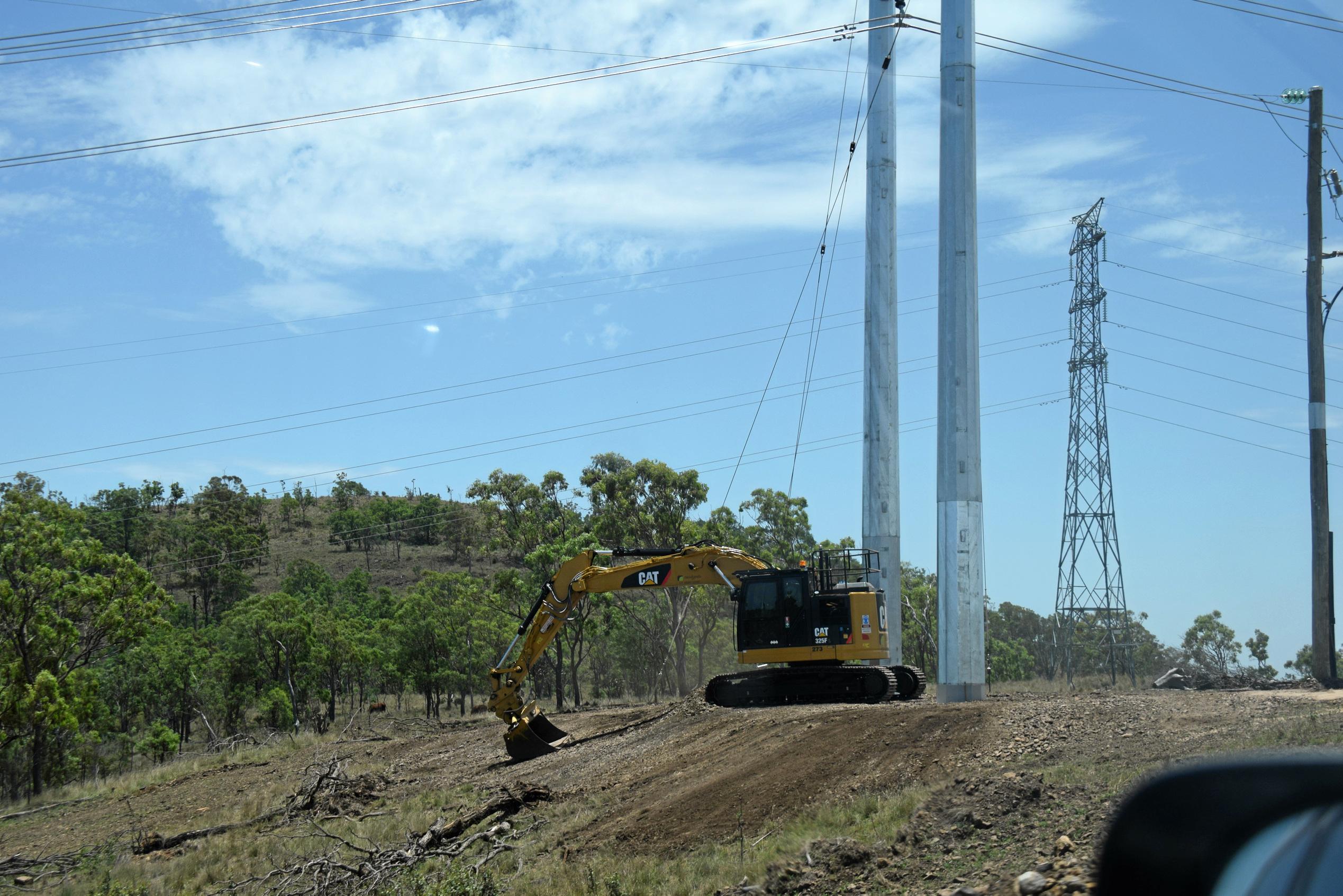 A look at the Coopers Gap wind farm with the completion of the third wind turbine only days away. Picture: Matt Collins