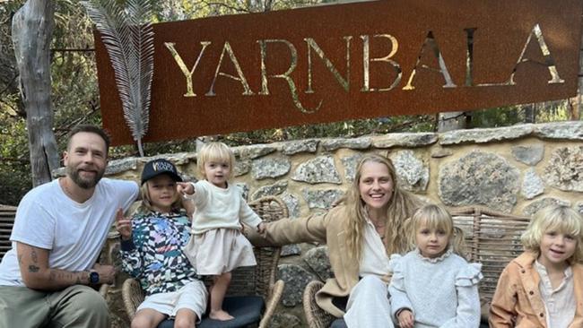 Teresa Palmer and her family visiting Yarnbala near Coffin Bay. Picture: Supplied