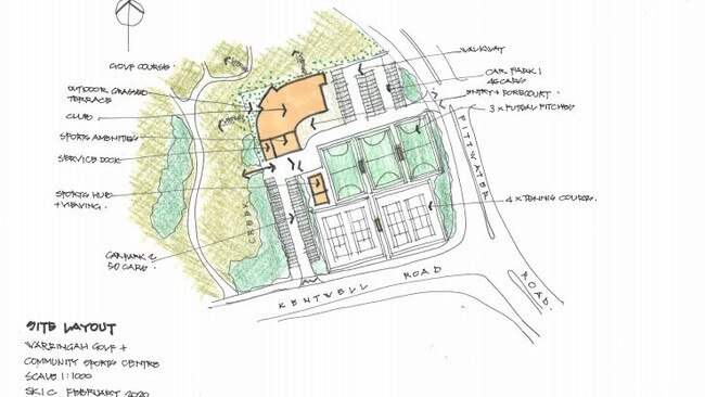 The initial vision for the new Warringah Golf Club clubhouse included 95 car park spaces. Picture: Supplied