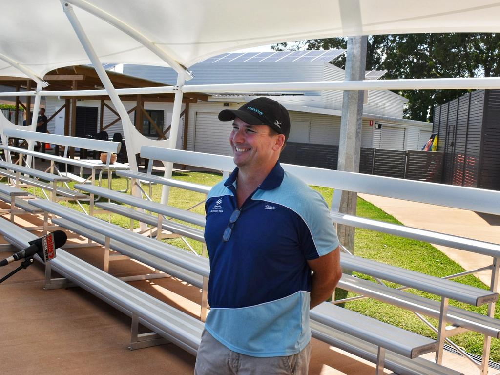 Metro North East Performance Hub Head Coach Simon Cusack speaking at the media event at Alstonville.