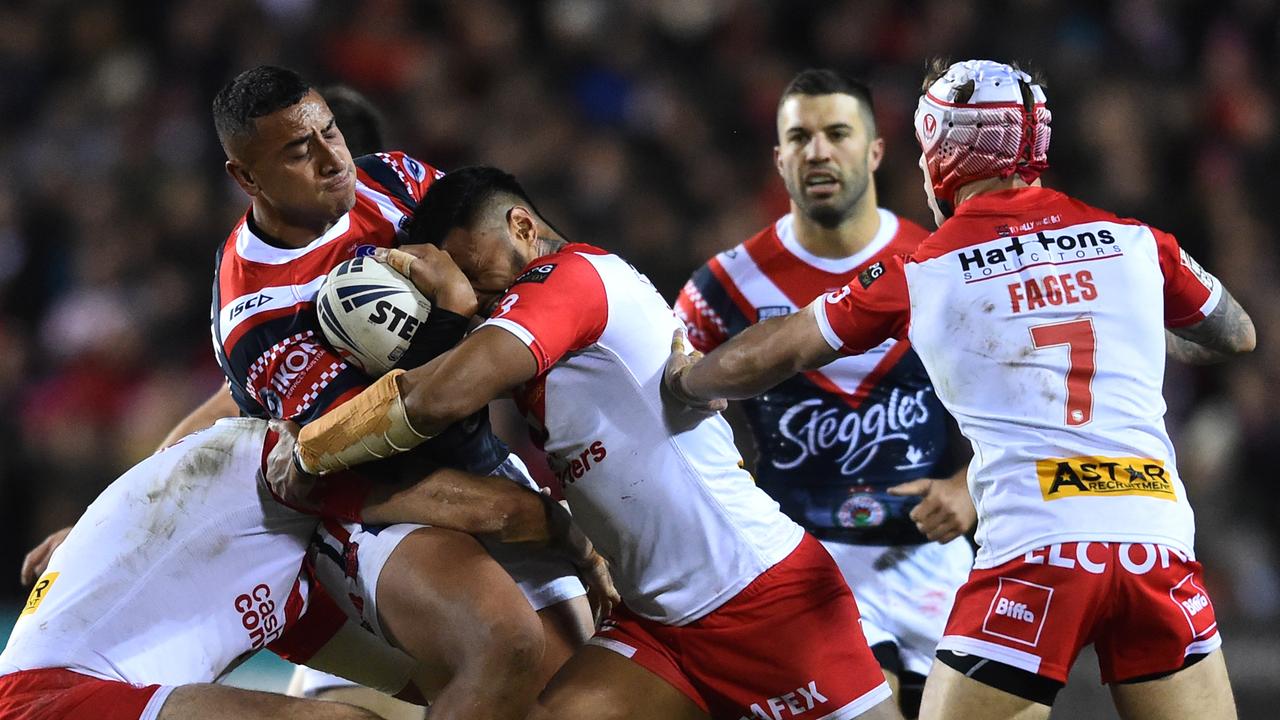 Sio Siua Taukeiaho led the way up front for the Roosters. Picture: Getty Images