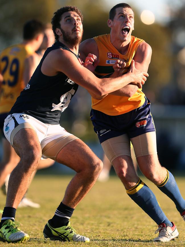 Eagles ruckman Marc Borholm has been ruled out for the rest of the season after breaking a bone in his foot. Picture: Dean Martin