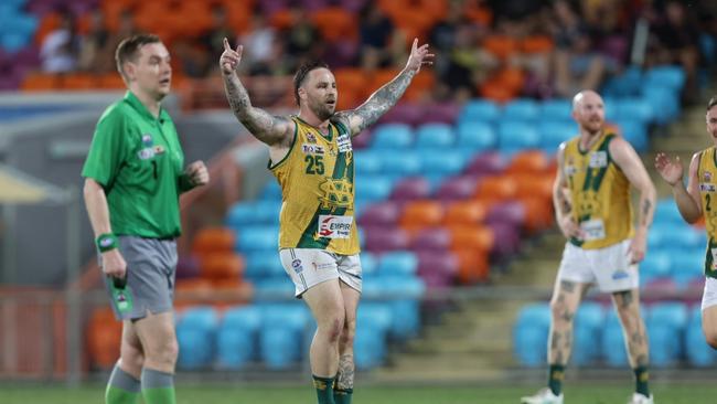 Jack Landt playing for St Mary's against the Nightcliff Tigers in the 2024-25 NTFL prelim final. Picture: Pema Tamang Pakhrin