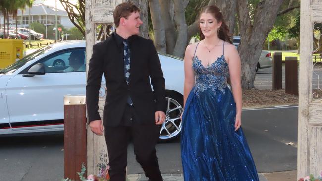 Lachlan Kennedy and Chelsea Carroll at the Hervey Bay State High School formal.