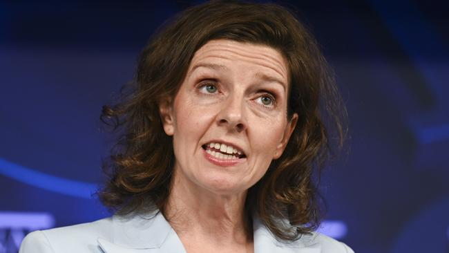 CANBERRA, Australia - NewsWire Photos - October 23, 2024: Allegra Spender MP, Independent Member for Wentworth addresses the National Press Club of Australia in Canberra. Picture: NewsWire / Martin Ollman