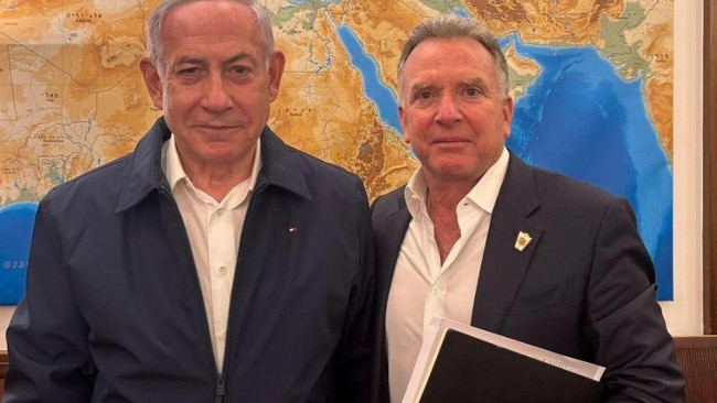 Israeli Prime Minister Benjamin Netanyahu meets US President-elect Donald Trump’s mideast envoy Steve Witkoff at his office in Jerusalem on January 11, 2025 Picture: Prime Ministers Office