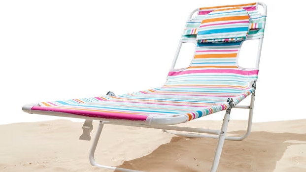 The Salerno Lounger offers multiple reclining positions, a removable pillow and a 3-layer padded construction that makes reading in the sun that much more comfortable. Picture: Kmart