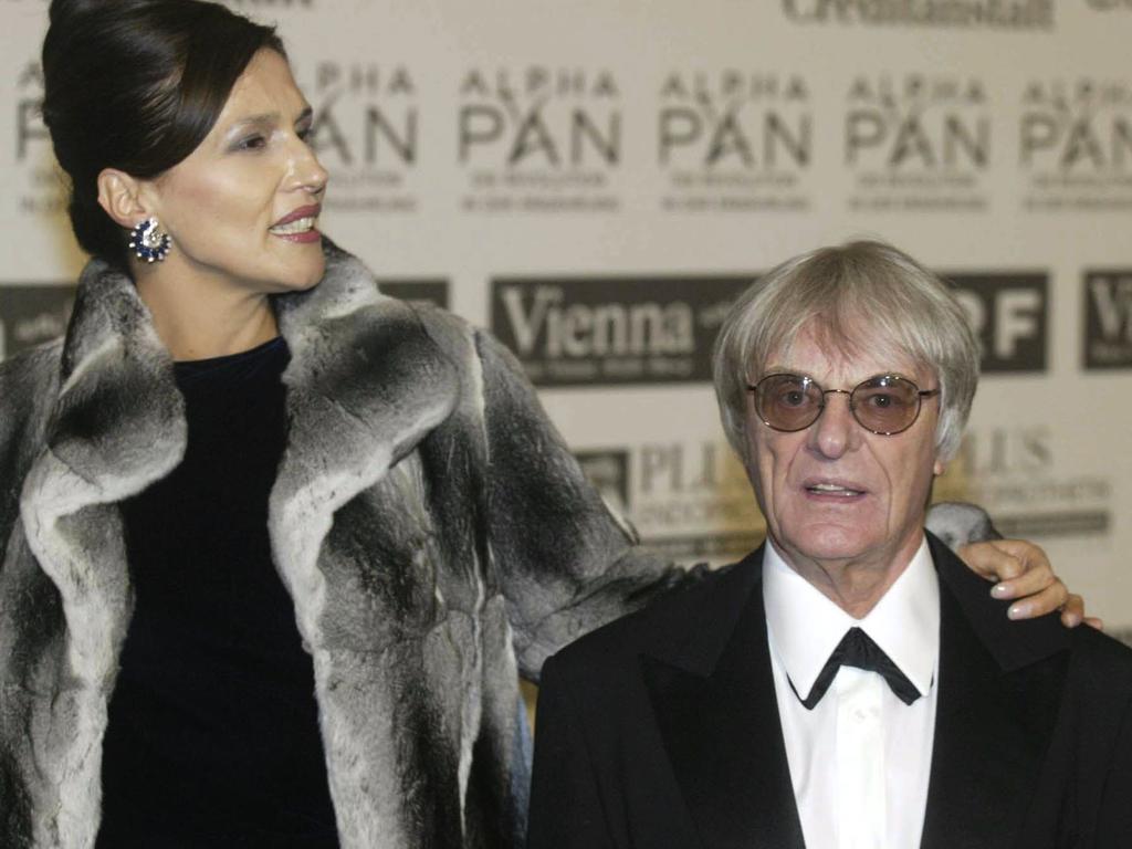 One of the costliest divorces in the world: Formula One motor racing chief executive Bernie Ecclestone with wife Slavica. Picture: Supplied