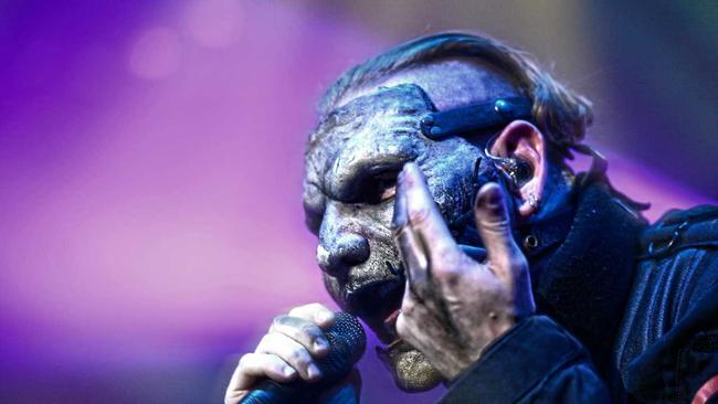 Slipknot frontman Corey Taylor during their set at the Brisbane Entertainment Centre. Picture: Asagai Images