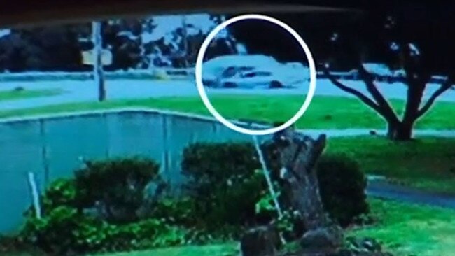 CCTV captures the moment the car slams into the van. Picture: 9 News