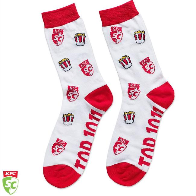 Rock these KFC SuperCoach socks to your next party or work meeting.