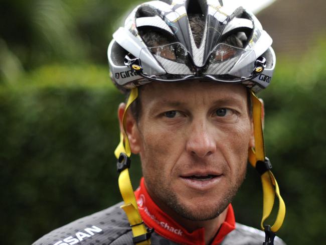 Lance Armstrongin 2010 during the Tour de France cycling race. Picture: AFP/Nathalie Magniez