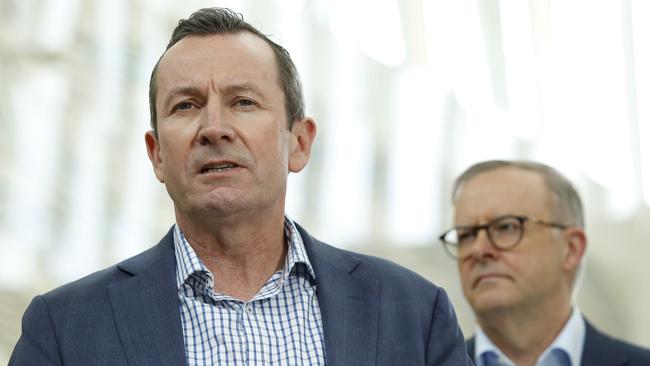 The West Australian Premier, Labor’s Mark McGowan, with Prime Minister Anthony Albanese. Picture: Philip Gostelow