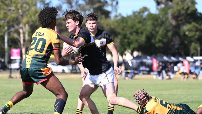 Saint Teresa College Abergowrie v St Thomas More College Schoolboy rugby league confraternity carnival. Thursday June 29, 2023. Picture, John Gass