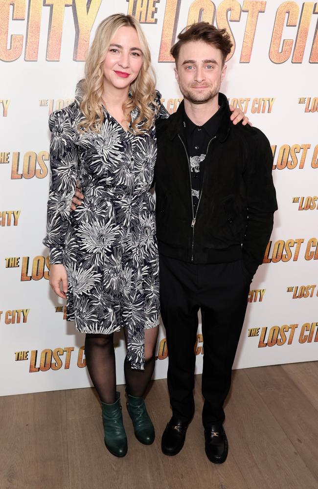 Erin Darke and Daniel Radcliffe attending a screening of ‘The Lost City’ in New York. Picture: Jamie McCarthy/Getty Images