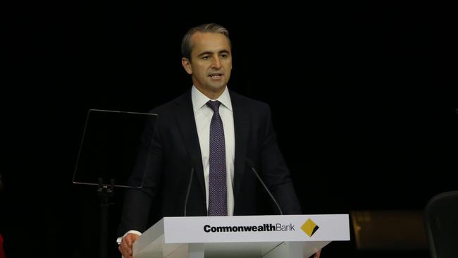 CBA CEO Matt Comyn at its AGM last December. Picture: Britta Campion / The Australian.