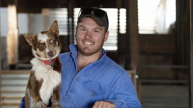 Daniel Howell with his Koolie named Mack. Picture: Zoe Phillips