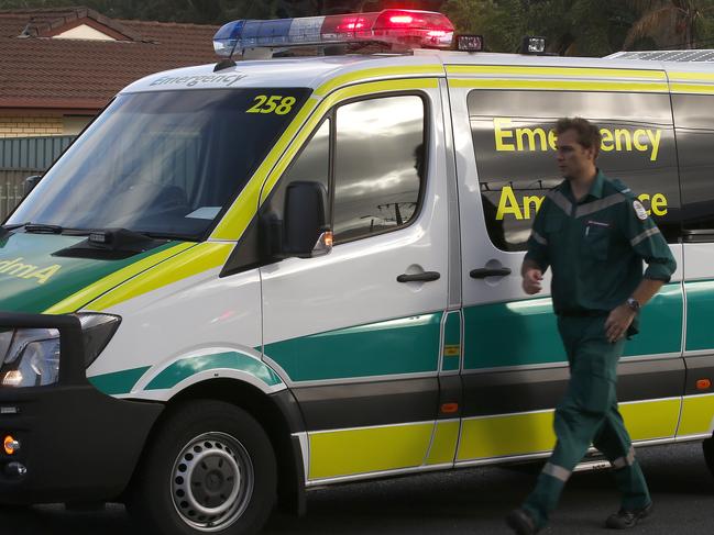 04/02/16 -SA Ambulance at scene of an accident. Picture Dean Martin