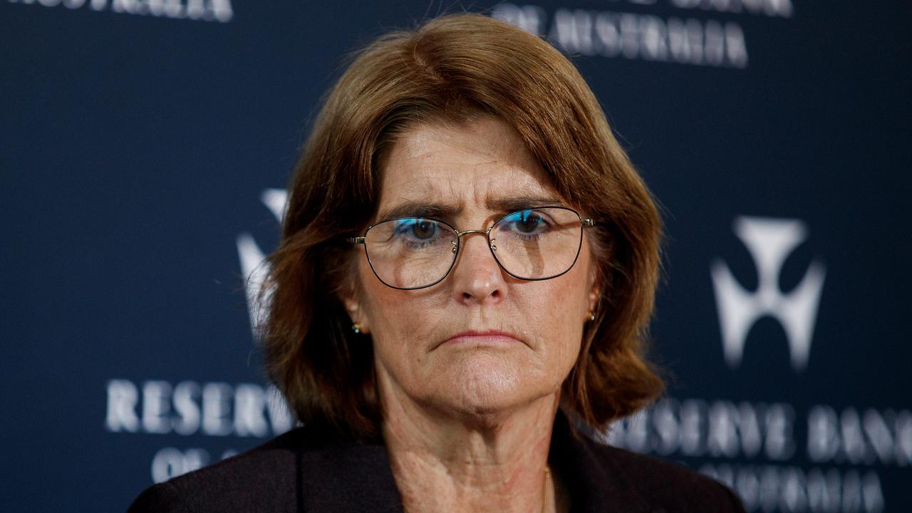 Reserve Bank Governor Michele Bullock speaks at a press conference. Wednesday’s CPI figures increases the chance of an RBA rate hike. Picture: NewsWire / Nikki Short