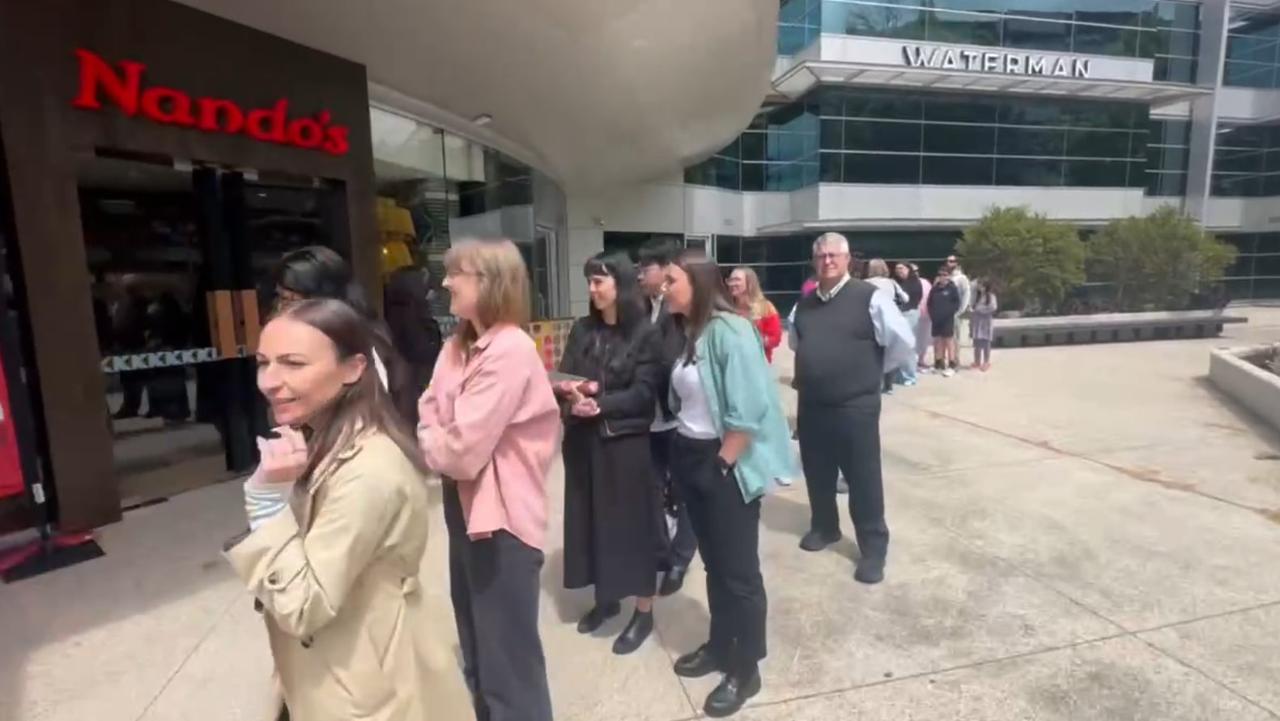 Patrons queued inside and outside the Richmond store.