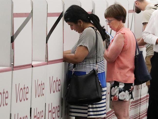 Pre-poll voting, Brisbane City Hall. Photographer: Liam Kidston