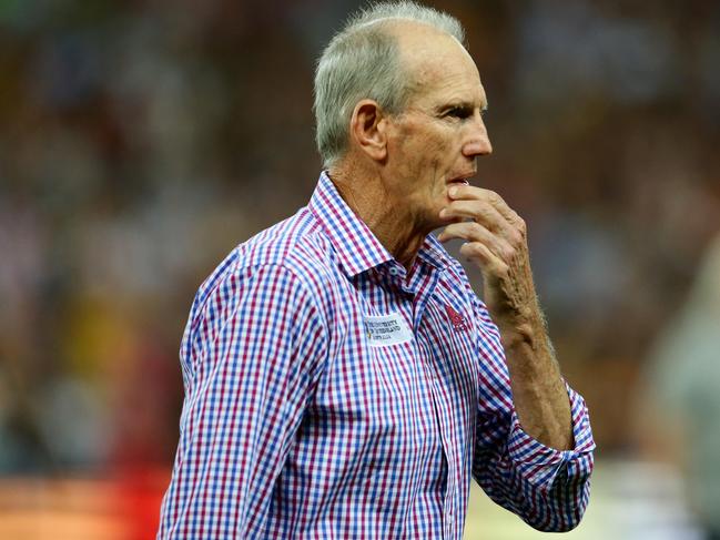 Wayne Bennett during the NRL game between the Brisbane Broncos and the South Sydney Rabbitohs. Pic Darren England.