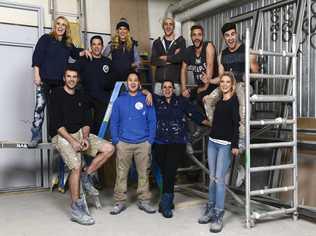 The Block Glasshouse teams, from left, Dee and Darren, Michael and Carlene, Chris and Jenna (front), Shannon and Simon and Max and Karstan. Picture: Martin Philbey