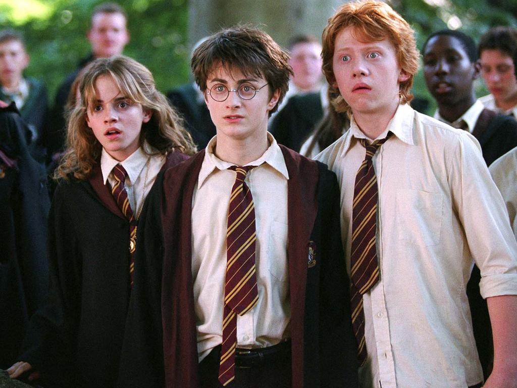 Emma Watson, Daniel Radcliffe and Rupert Grint were all young children when they were cast in Harry Potter. Picture: AP Photo / Warner Bros., Murray Close