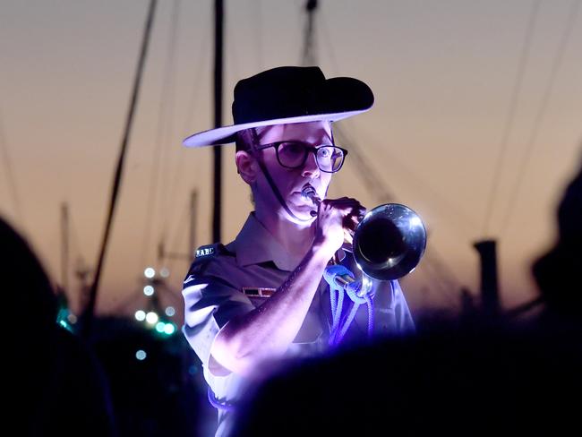 Anzac Day 2025. Dawn service Anzac Park Townsville. Musician Dani Rich. Picture: Evan Morgan