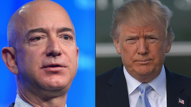 Jeff Bezos has been the subject of Donald Trump’s ire this week. And the President’s rant is having an effect on Amazon’s share price. Picture: Mandel Ngan/AFP