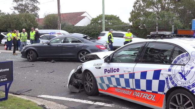 The scene of the accident at the intersection of Connels Road and The Kingsway, Cronulla, on Wednesday. Picture: TNV