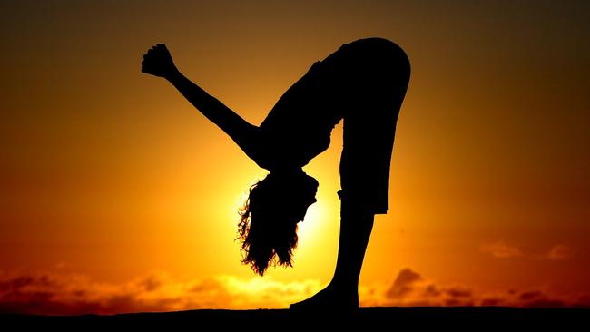 Yoga teacher Vanessa Rudge prepares for the 2 Sunshine Coast The Global Mala event in 2006.