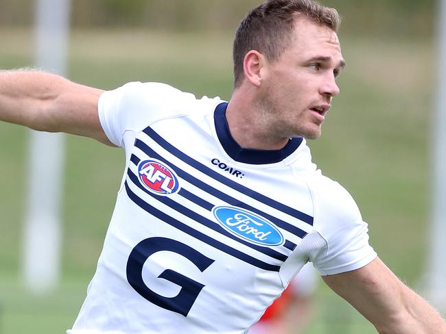 Joel Selwood of the Cats in action during the Geelong Cats training session at Deakin UniversityÕs Elite Sports Precinct at Waurn Ponds on Monday 13th February, 2017. Picture: Mark Dadswell